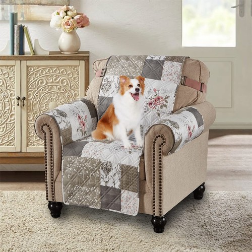 Pink rose grey toile couch - &,