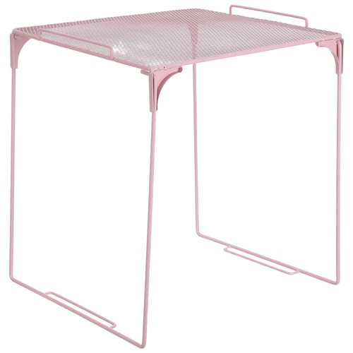 Wire mesh shelf pink stackable - wire,