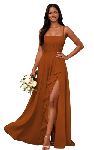 Long chiffon bridesmaid dress - chiffon,