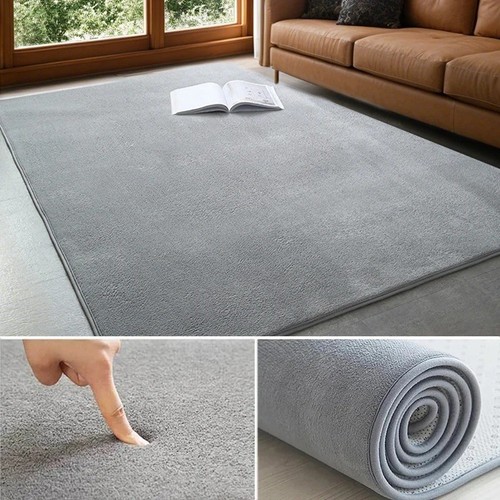 Modern coral velvet carpet - velvet,