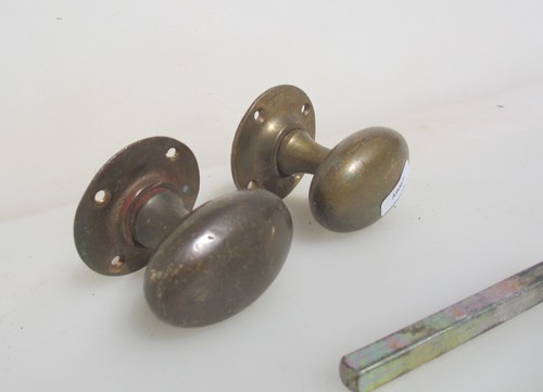 Victorian brass door knobs - door,