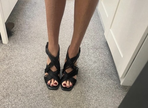 Zara black leather strappy - zara,