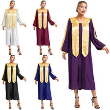 Women Choir Robes V Neck Long Sleeve Church Graduation Gown Judge Outfits