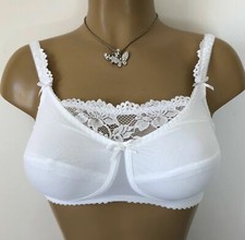 Serita Lola Mastectomy Bra White Size 32B 2 Pockets Lace Modesty Panel Camisole