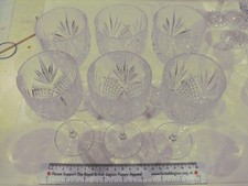 Lead Crystal Sherry Glasses, set of Six.