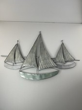 Sailing Ship Wall Art Metal Sailboat Wall Hang Vintage Retro One Of A Kind