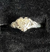 Diamond Ring In Heart Shaped Platinum Setting And 18ct Gold Band 