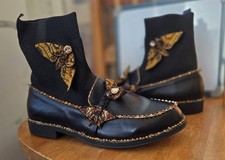 MITHRIDATE London Collection Black Leather Ankle Boots Ladies Size EU42 UK9