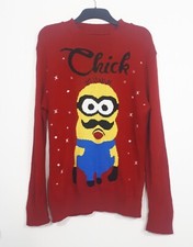 Minion Despicable Me Movie Film Christmas Novelty Thick Knit Jumper Large 