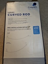 Croydex Luxury Curved Shower Curtain Rod, Chrome, Maximum Length 200cm.