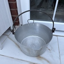 Vintage Large Aluminium Jam Pot Preserving Pan Saucepan 7” Deep  By 14” Across