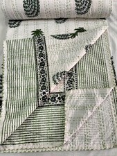 Kantha Quilt Indian Green