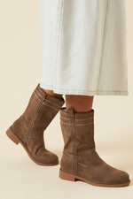 Dorothy Perkins Womens Ankle Boots Taupe Low Block Heel Standard Width