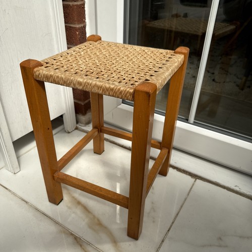 Vintage stool seat wooden 44 - wooden-h,