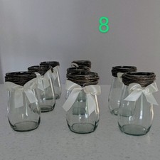 144 Hessian, Lace, Ribbon, Twine Jars For Wedding Flowers