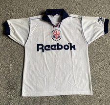 Vintage Reebok Bolton Wanderers 1995-1997 Home Football Shirt