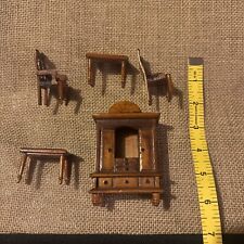 Doll’s House Dresser, 2 Chairs, 2 Tables, ‘Dark Wood’ 