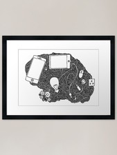 Wired brain Framed Art Print