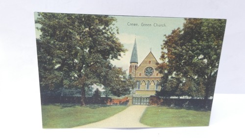 Crewe green church postcard - crewe,