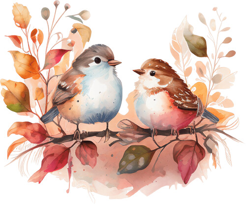 Cute bird watercolour - bird,