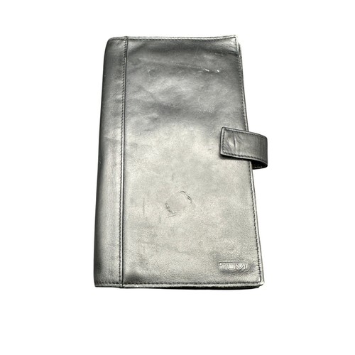 Tumi black leather travel - leather,
