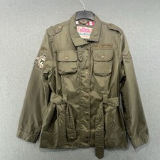 Paul’s Boutique Women’s Military Utility Jacket Khaki Belted Size L