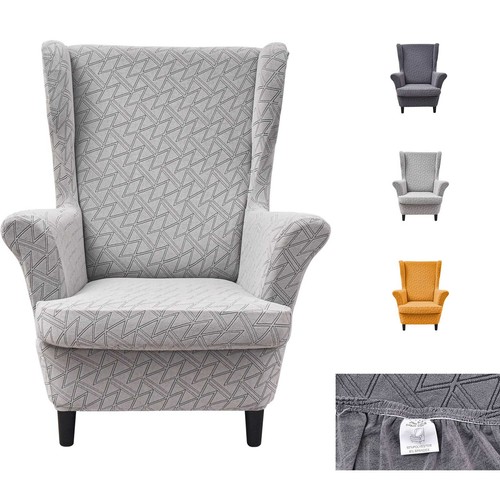 Piece stretch wingback chair - 2,
