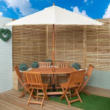 6 Person Folding Wooden Garden