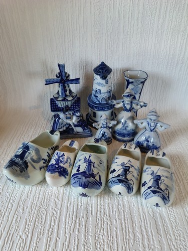 Vintage delft job lot blue - delft,