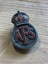 WWII era Auxiliary Fire Service AFS Lapel Badge #24351