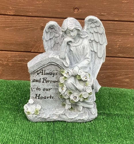 Stone effect solar angel - stone,