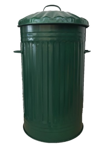 45l metal green bin waste - green, bin,