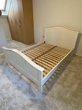 White Wooden Double Bed Frame