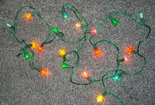 vintage 20 bulb Christmas tree Fairy lights string set 240v plastic shades