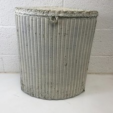 LLoyd Loom  White Wicker Rattan Corner Laundry Basket Storage Retro Vintage 1940