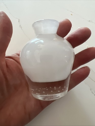 Small white glass vase - glass,