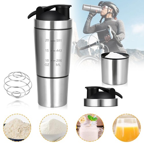 Stainless steel protein shaker - steel,