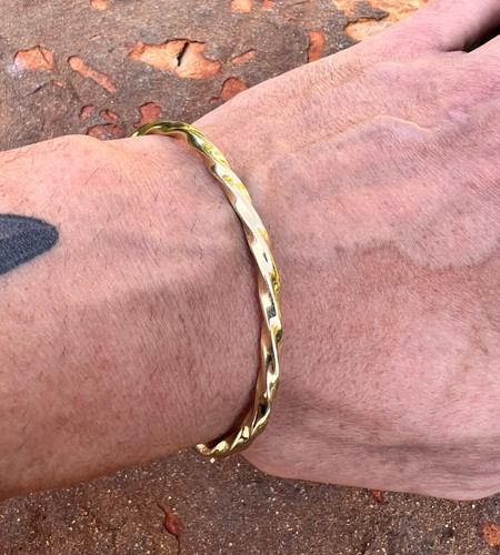 Solid handmade brass twisted - handmade,