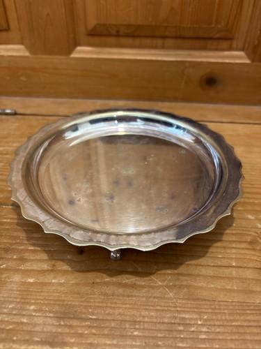 Antique silver plated salver - silver,