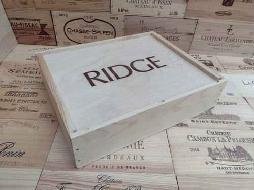 Wooden wine box crate with - wine, lid