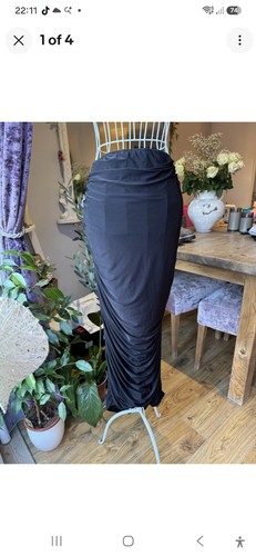 Ladies boohoo black long skirt - ladies,