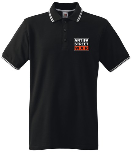 Antifa street war tipped polo - war,