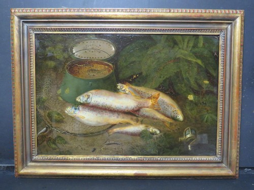 Antique fishing tackle brown - antique,