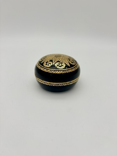 Vintage lacquer wood trinket - wood,