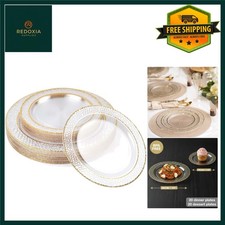 Gold Rim Plastic Plates - 40