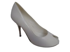 SCHUH WHITE LEATHER PEEP TOE