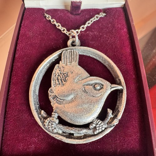 Vintage pewter bird wren - vintage,