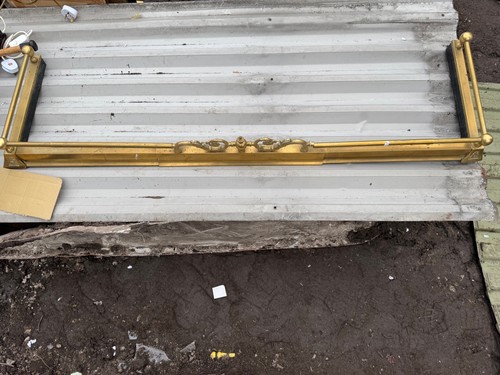 Vintage brass fireplace fender - brass,