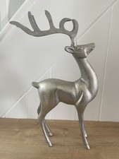 Large Silver Metal Stag Ornament Decorative Decor Centerpiece Christmas H44cm