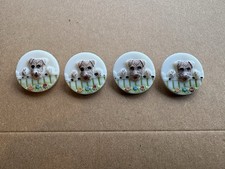 4 Set Vintage Czech Glass Art